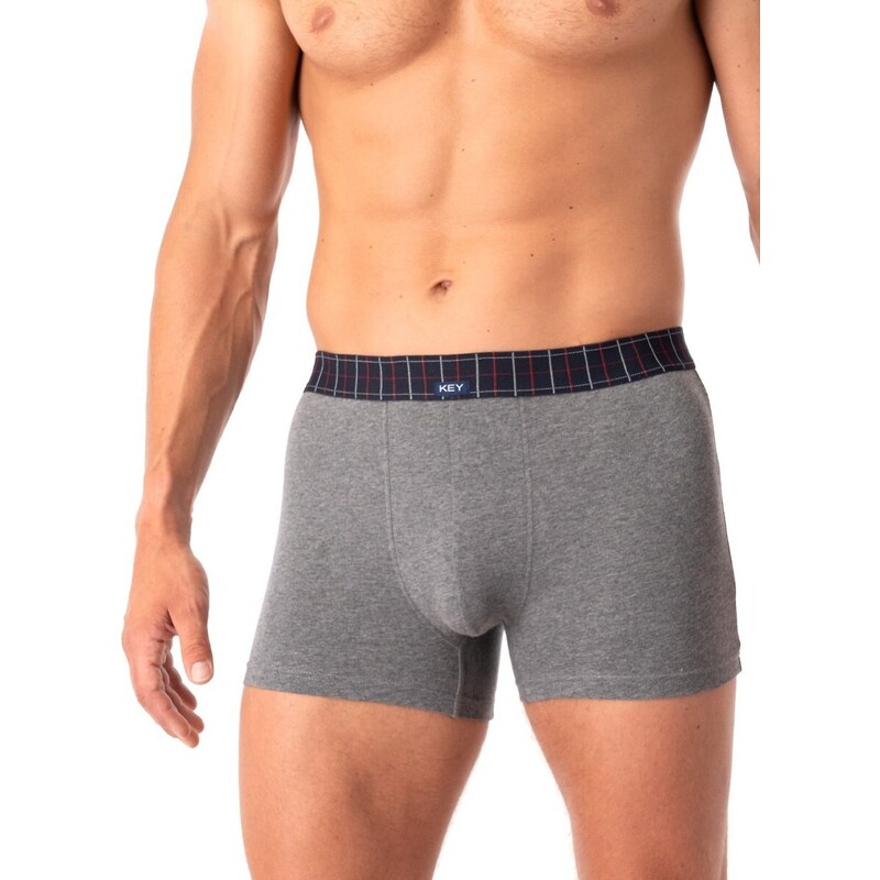 Pánské boxerky s károvanou gumou v pase Key MXH 407 A25 M-2XL
