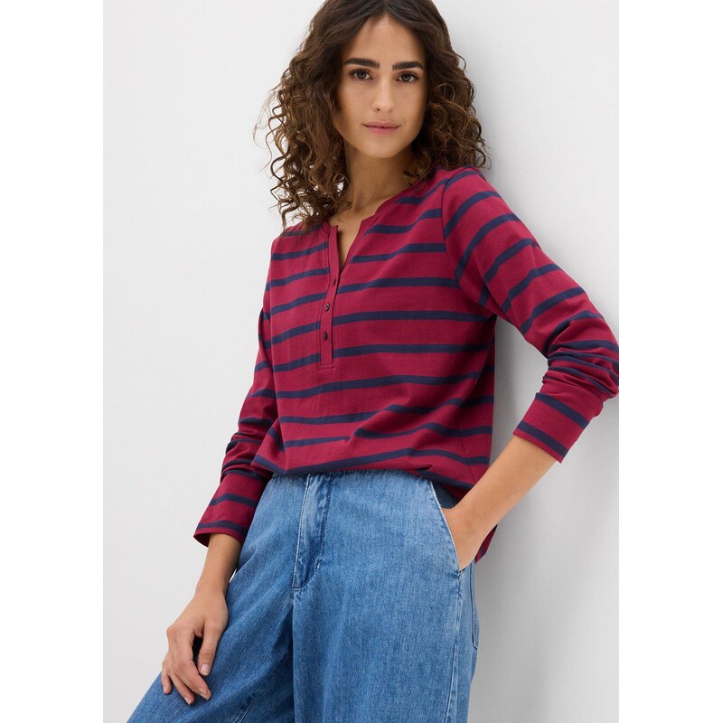 bonprix Henley triko z čisté organické bavlny červená Žena