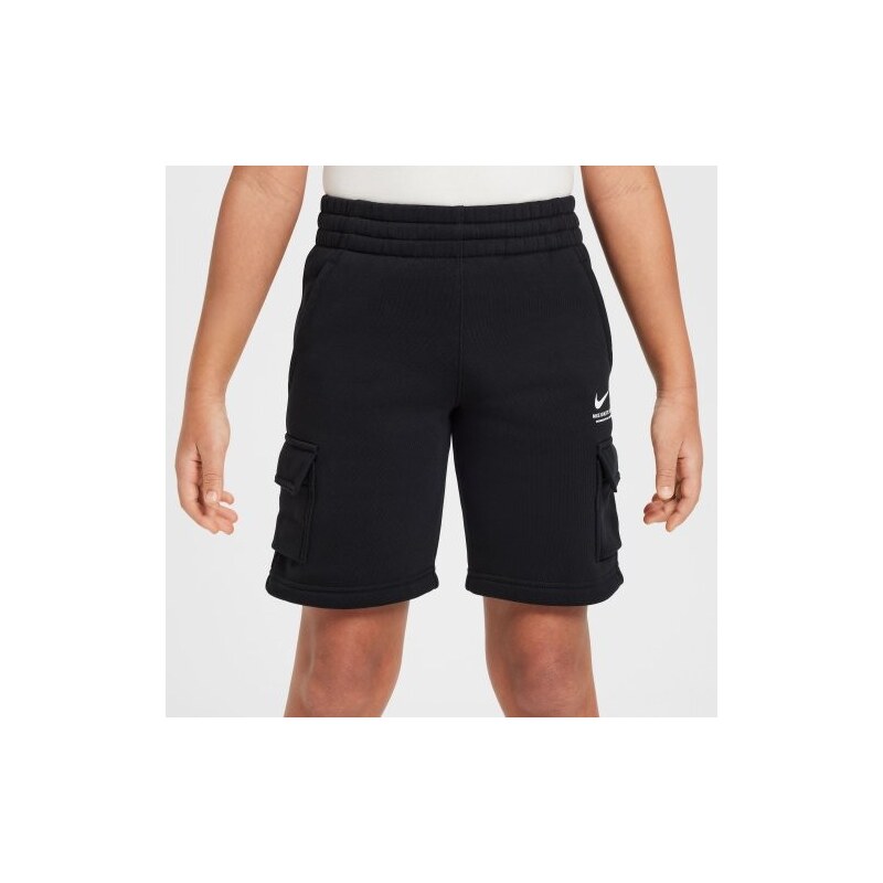 Nike Sportswear Big Kids (Boys) Fleece Cargo Shorts BLACK
