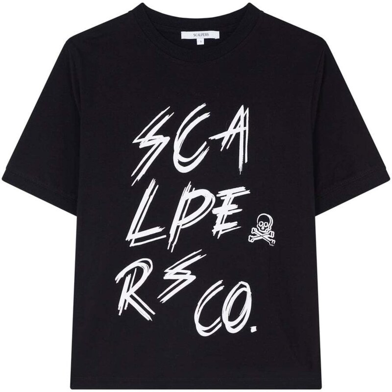 Scalpers Tričko Name Sign černá / bílá 105473708