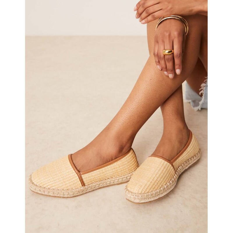 ASOS DESIGN Joey closed toe espadrilles in natural raffia