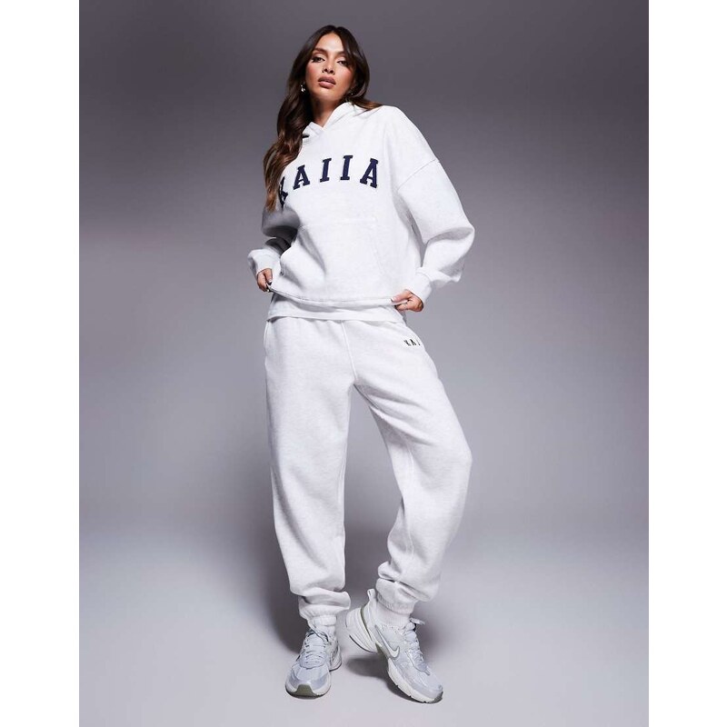 Kaiia cotton blend embroidered logo cuffed joggers co-ord in light 105040944