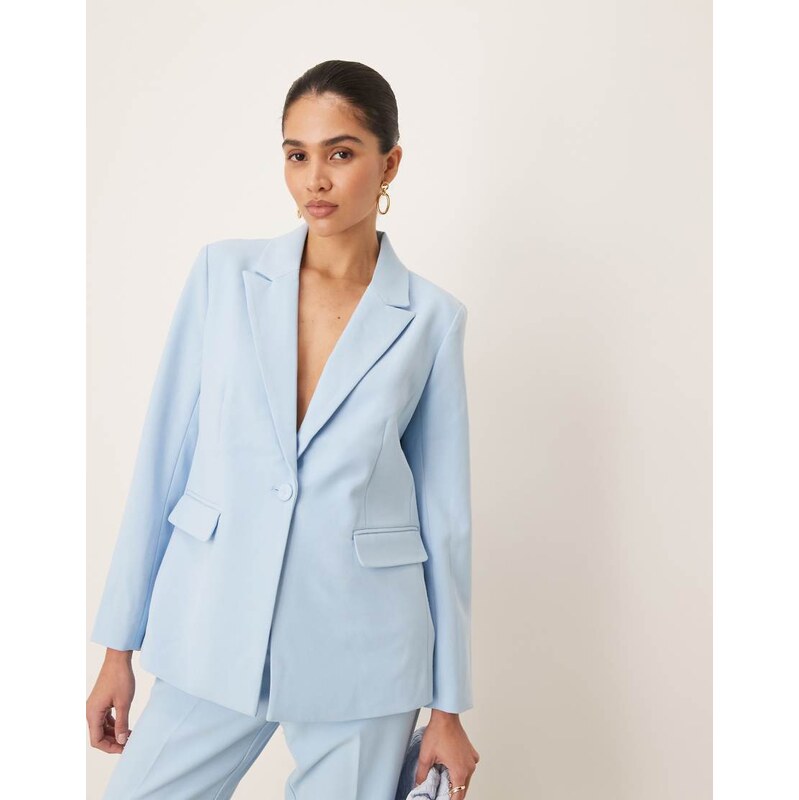 YAS oversized tailored blazer co-ord in sky blue