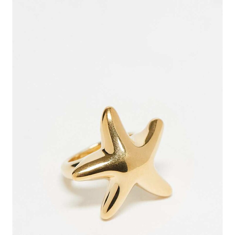Seol + Gold 18ct gold vermeil chunky starfish ring 105128293