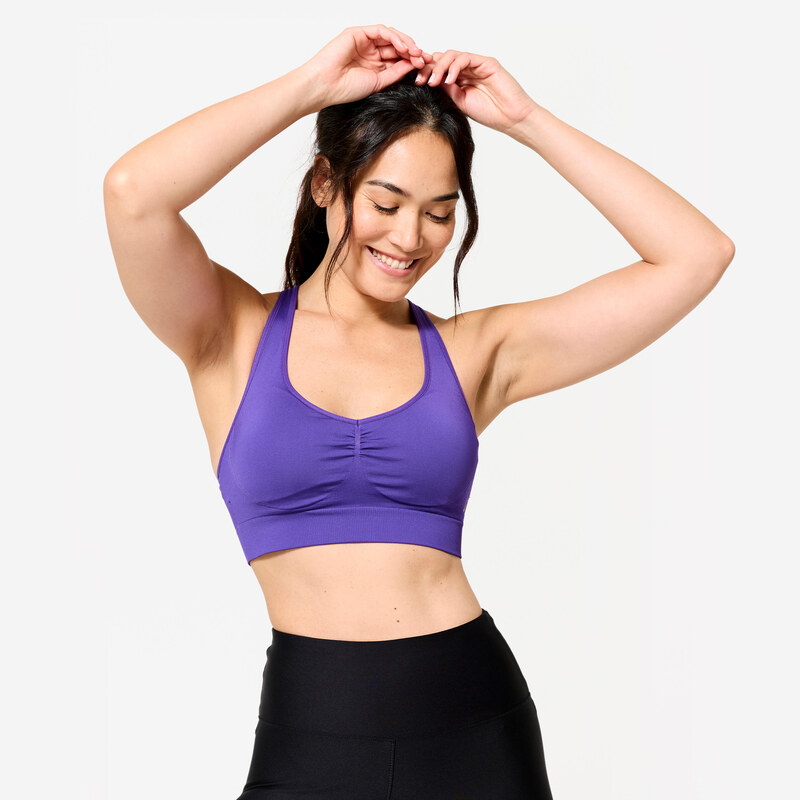 DECATHLON Dámská fitness podprsenka se překřížením na zádech lehce 104964389