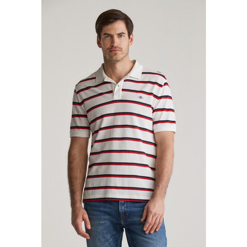 POLOKOŠILE GANT STRIPED SS POLO EGGSHELL
