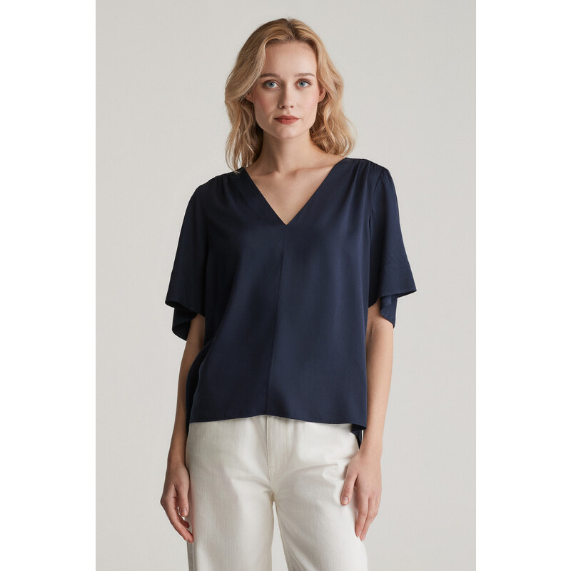 HALENKA GANT SS BLOUSE EVENING BLUE