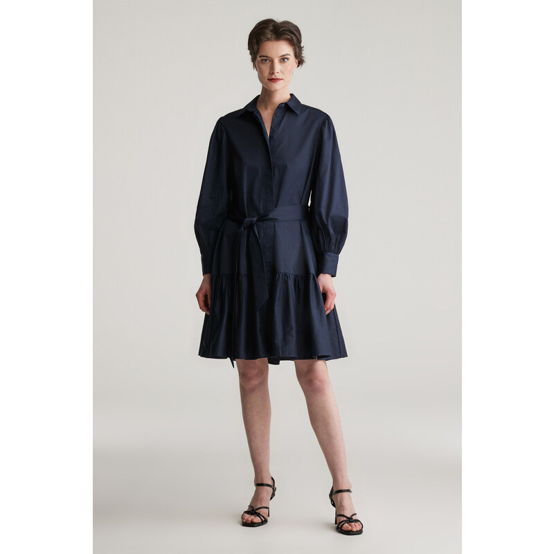 ŠATY GANT COTTON SATIN MINI DRESS EVENING BLUE 104972872