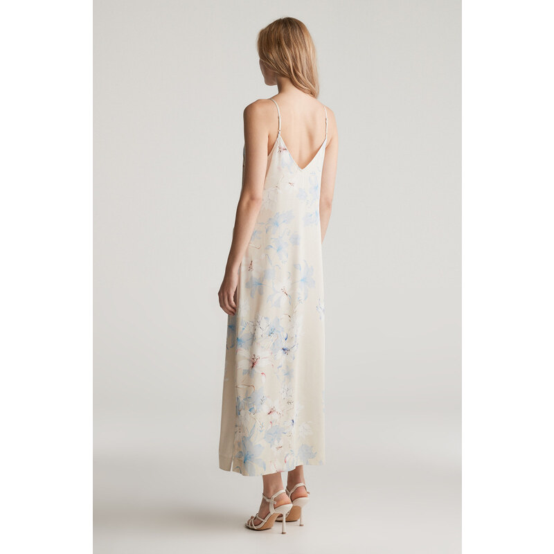 ŠATY GANT FLORAL PRINT SLIP DRESS PUTTY