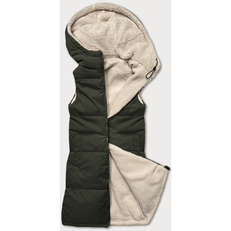 Dámská oboustranná vesta z ovčí kůže J Style army (16M9166-136) 104975861