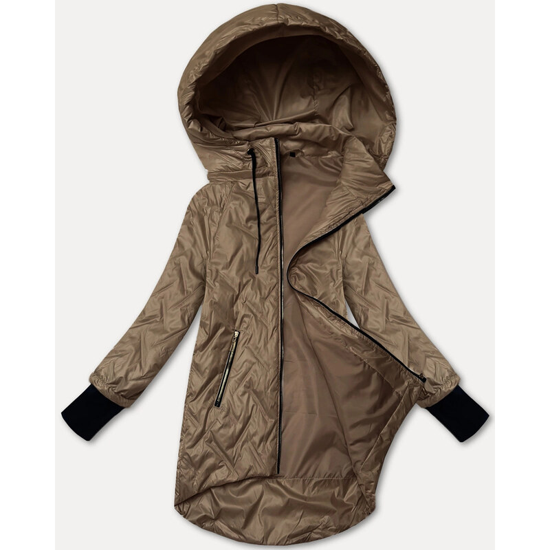 Dámská lehká bunda s odepínací kapucí SWest camel (B8371-12)