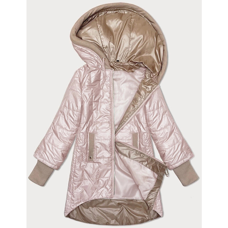 Prošívaná bunda s ozdobným žebrováním SWest pearl pink (B8345-51