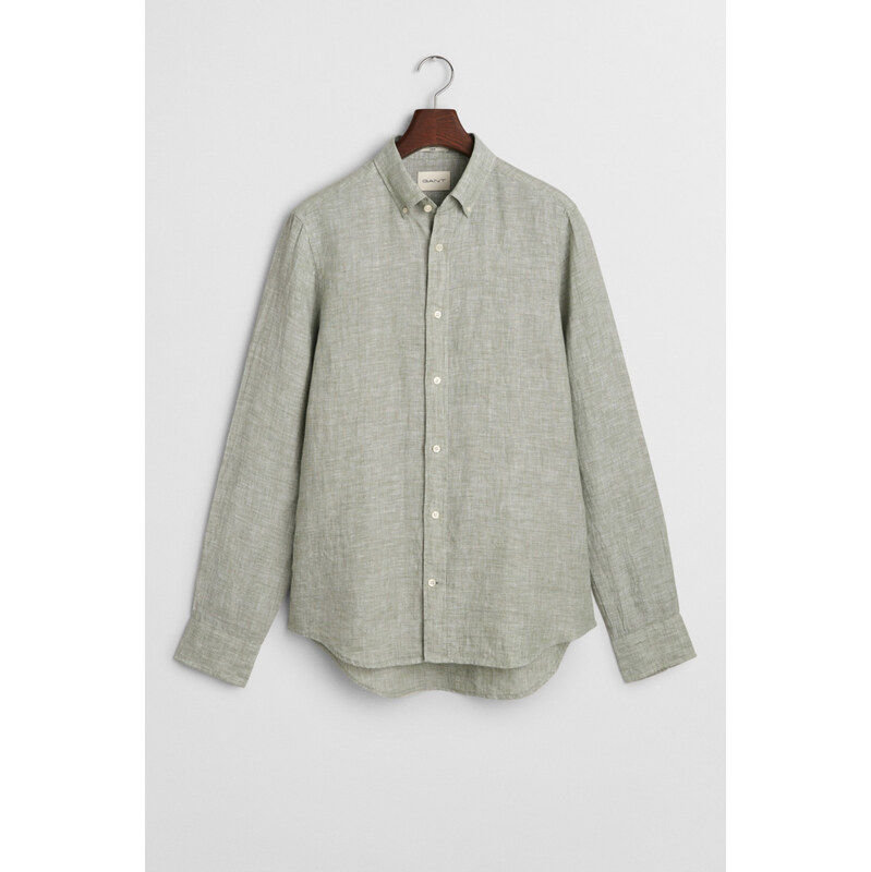 KOŠILE GANT SLIM LINEN SHIRT KALAMATA GREEN