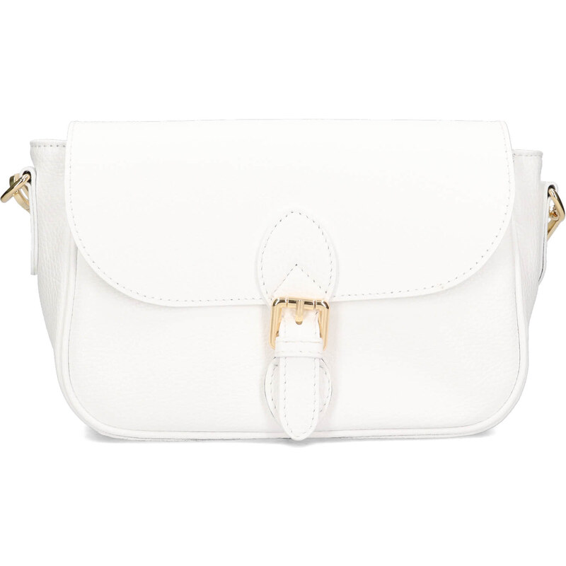 Dámská kožená crossbody kabelka Italia Melanis - bílá 105001590