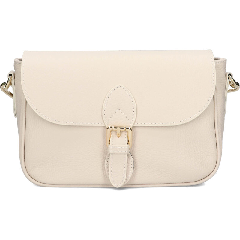 Dámská kožená crossbody kabelka Italia Melanis - krémová 105001589