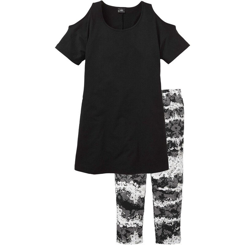 bonprix Capri pyžamo s krátkým rukávem černá Žena 42313752