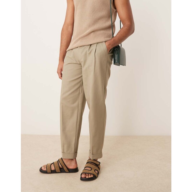 ASOS DESIGN smart oversized tapered cotton chino trousers in