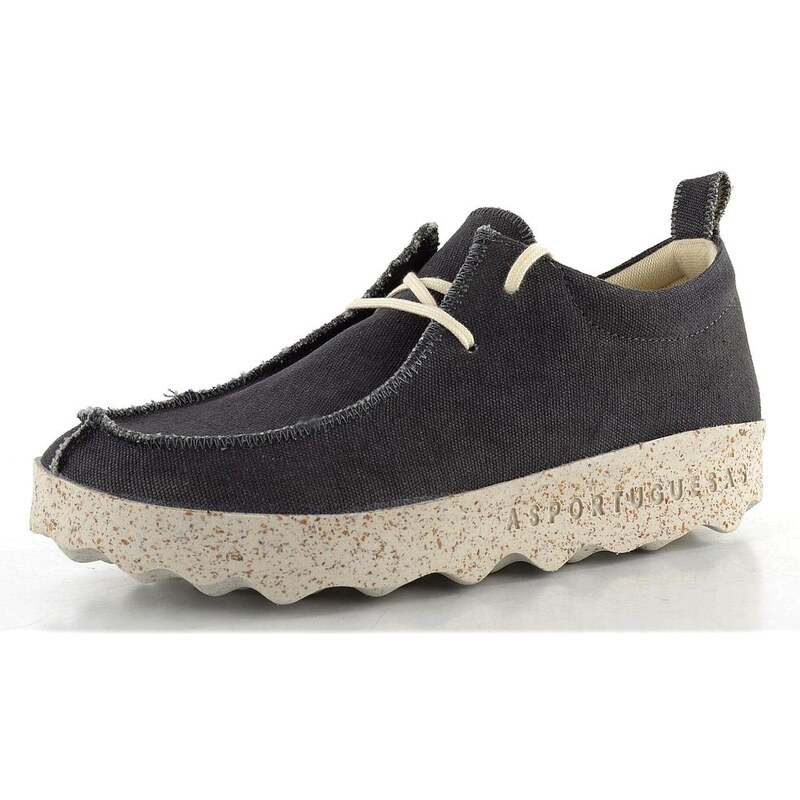 Asportuguesas plátěné polobotky na platformě washed black P018025020 105022373