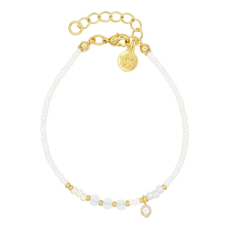 Mint15 Miyuki náramek WHITE & PEARL Gold 105024915
