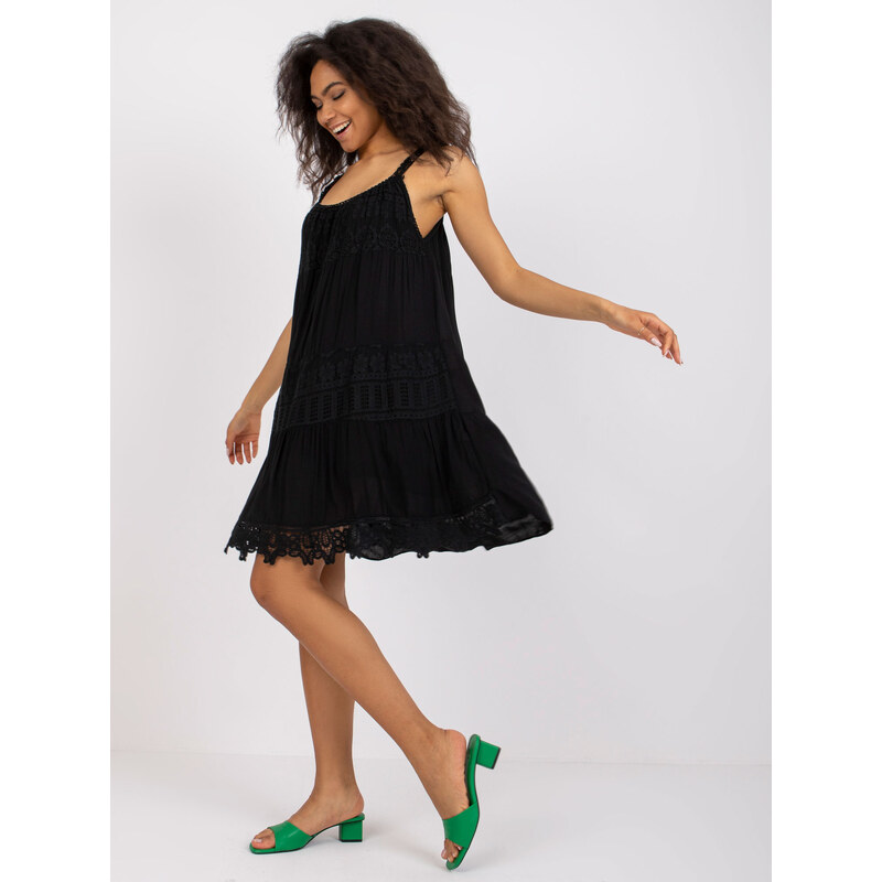 BASIC Černé letní šaty Eunice s krajkou TW-SK-BI-81593.28-black