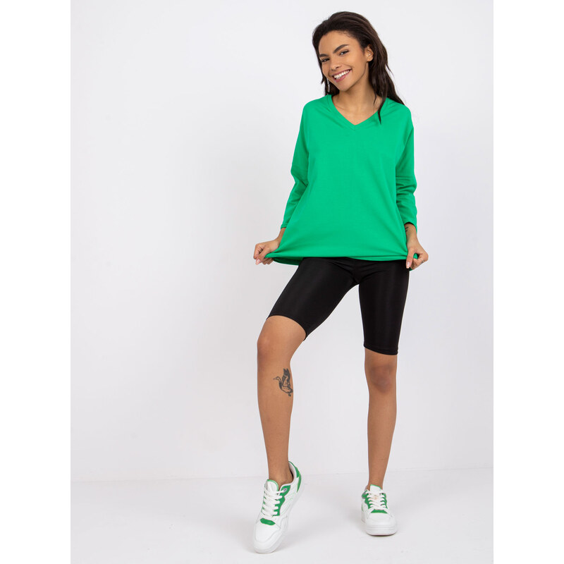 RUE PARIS Zelená oversize halenka Sylvie s krajkovými zády --green 80684335