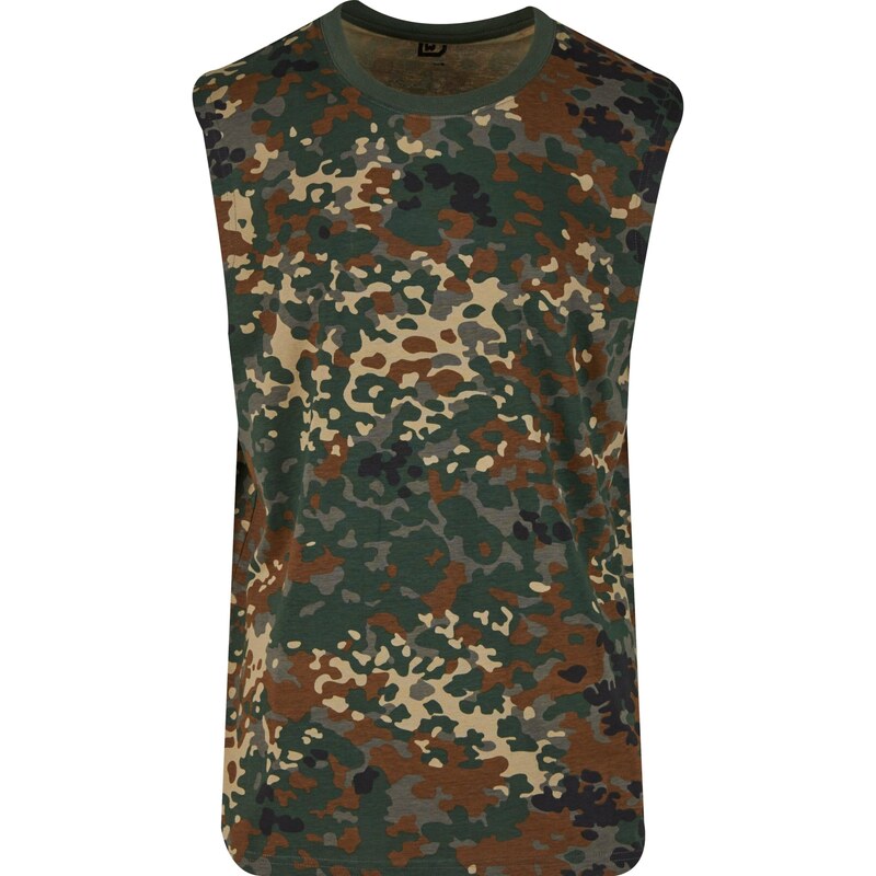 Brandit Tričko hnědá / tmavě šedá / khaki / tmavě zelená