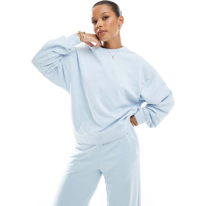 JJXX boxy sweat co-ord in light blue 115511514