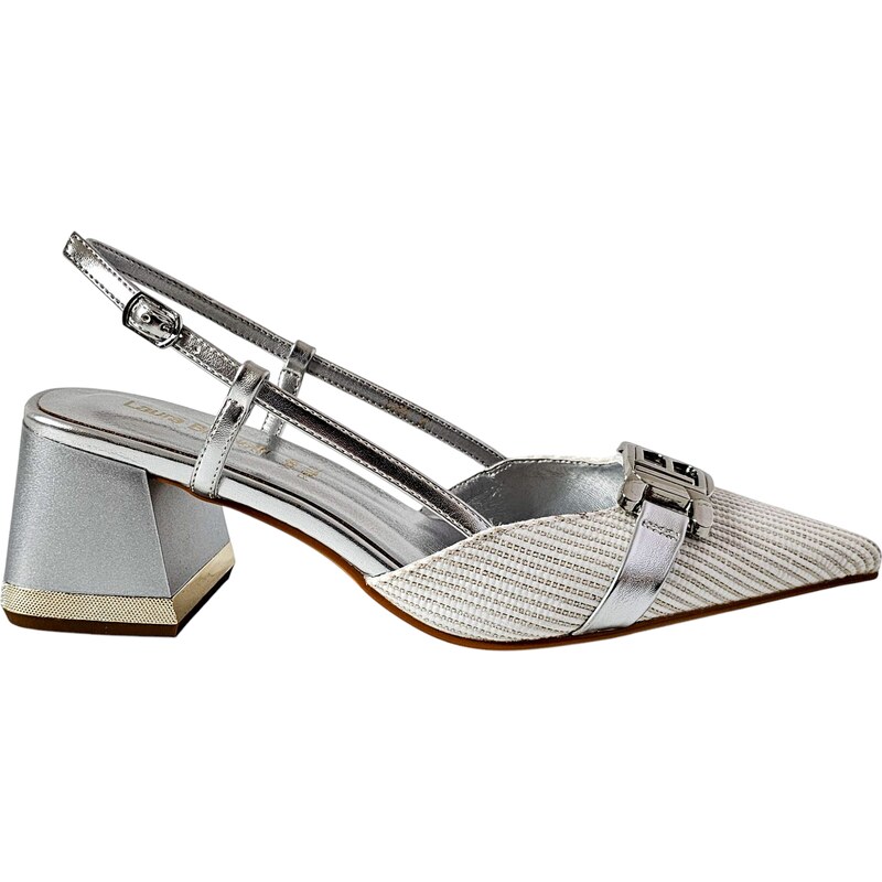 Bílé slingback lodičky Laura Biagiotti HO Raffia White