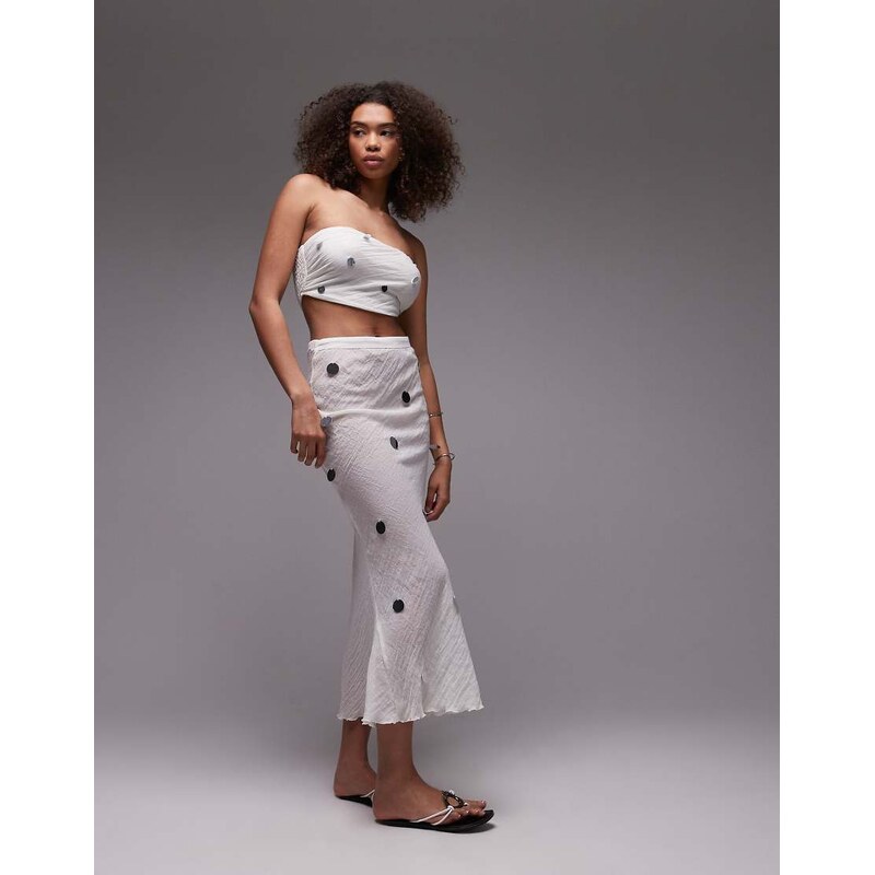 Emory Park sequin applique midi skirt co-ord in white 105058730
