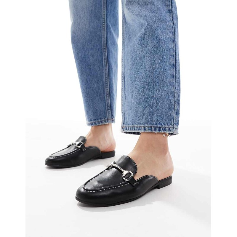 New Look backless snaffle loafer in black 105058954