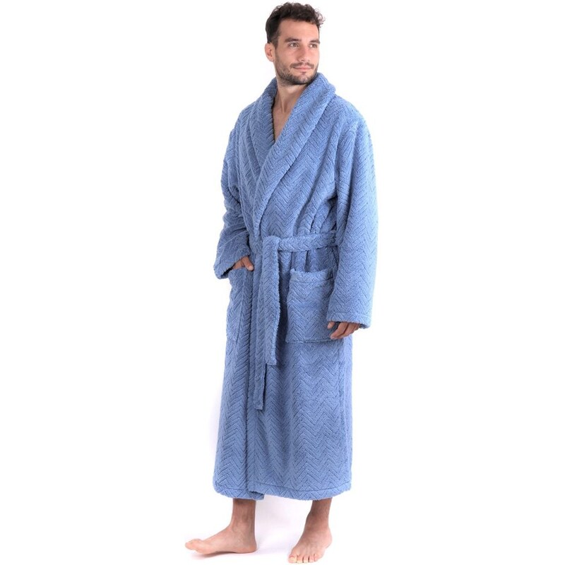 VESTIS Unisex dlouhý župan se šálovým límcem ATHENA modrá