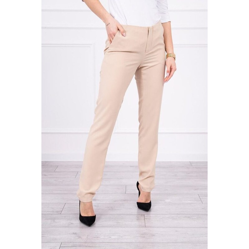 Kesi Elegantní kalhoty, béžová 105059244