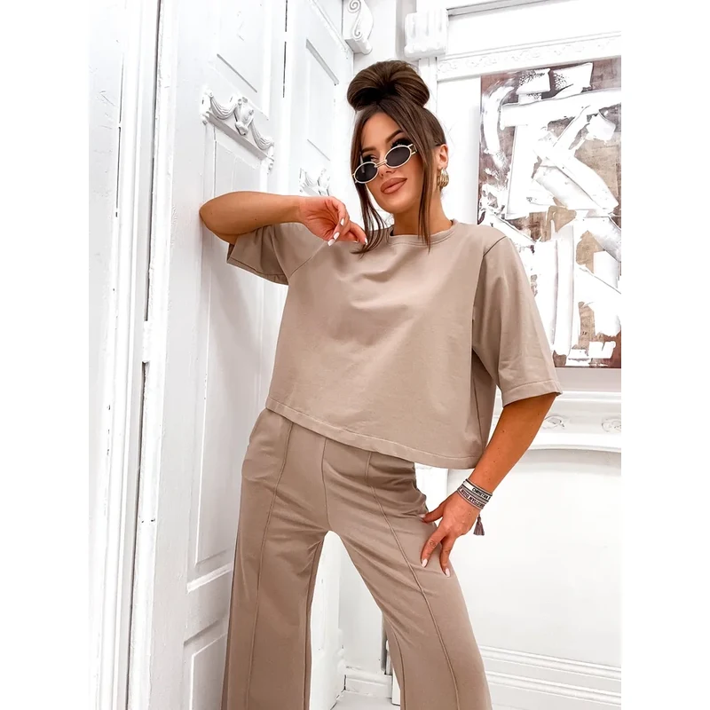 Resti Womens cotton set with flared pants 108963487