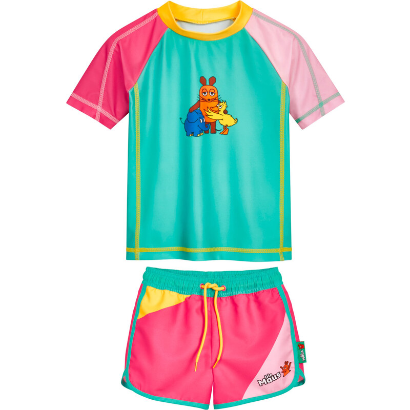 PLAYSHOES UV ochrana DIE MAUS Freunde tyrkysová / žlutá / pink /