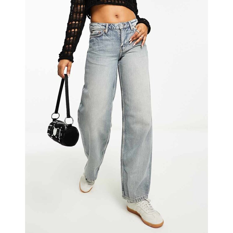 Weekday Ample co-ord low waist loose fit straight leg jeans in stained 115379560
