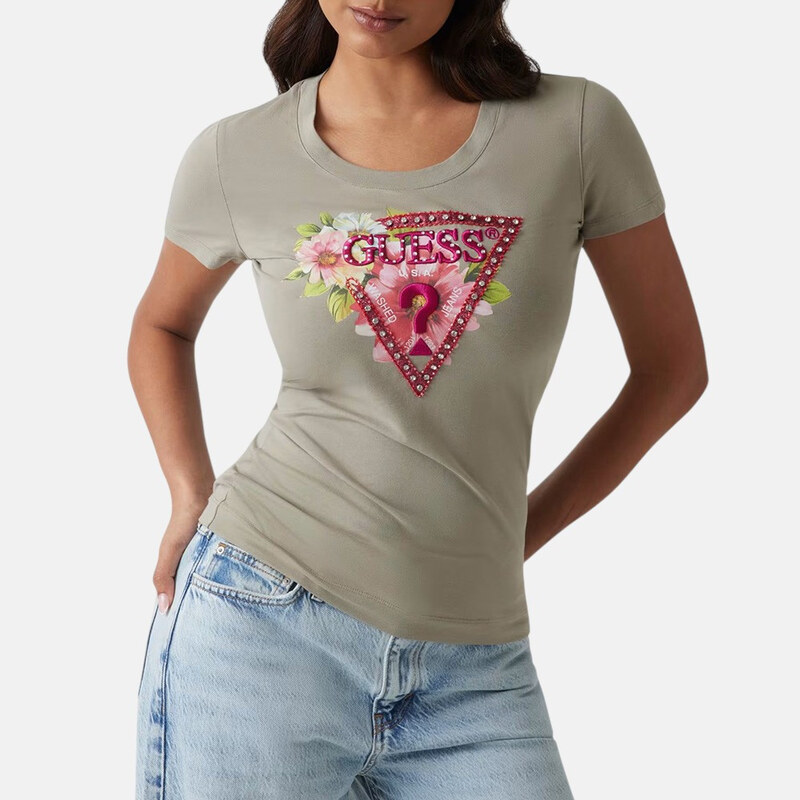 Dámské khaki triko Guess 56166