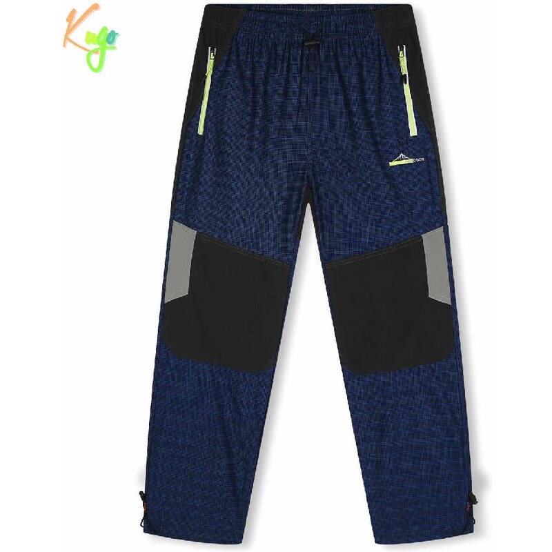 Dětské outdoorové kalhoty Kugo G9656 modré / signální zip, vel.