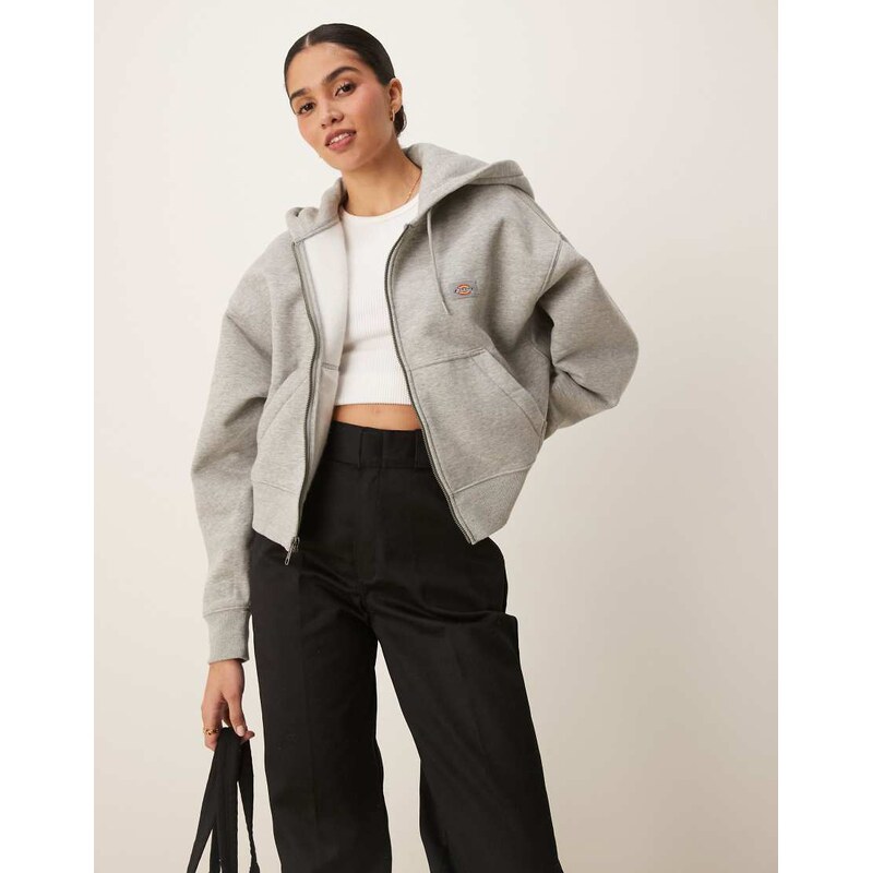 Dickies oakport zip hoodie in grey marl 105083270
