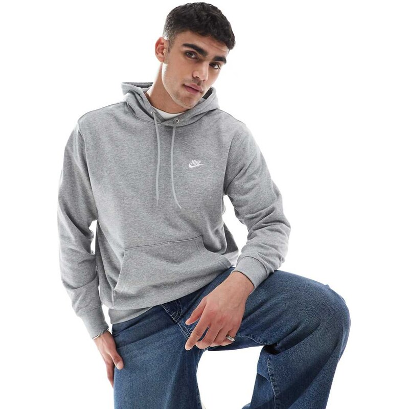 Nike Club French Terry hoodie in grey