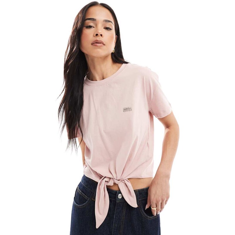 Barbour International Soules cropped t-shirt in pale mauve-Pink 105084798