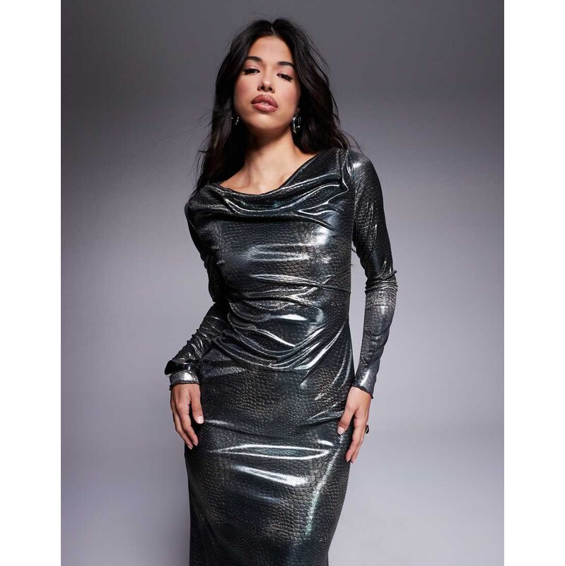 Daska metallic maxi dress in snakeskin print-Multi 105084813