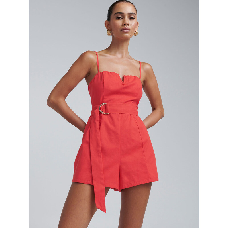 BWLDR Overal FI COTTON PLAYSUIT korálová