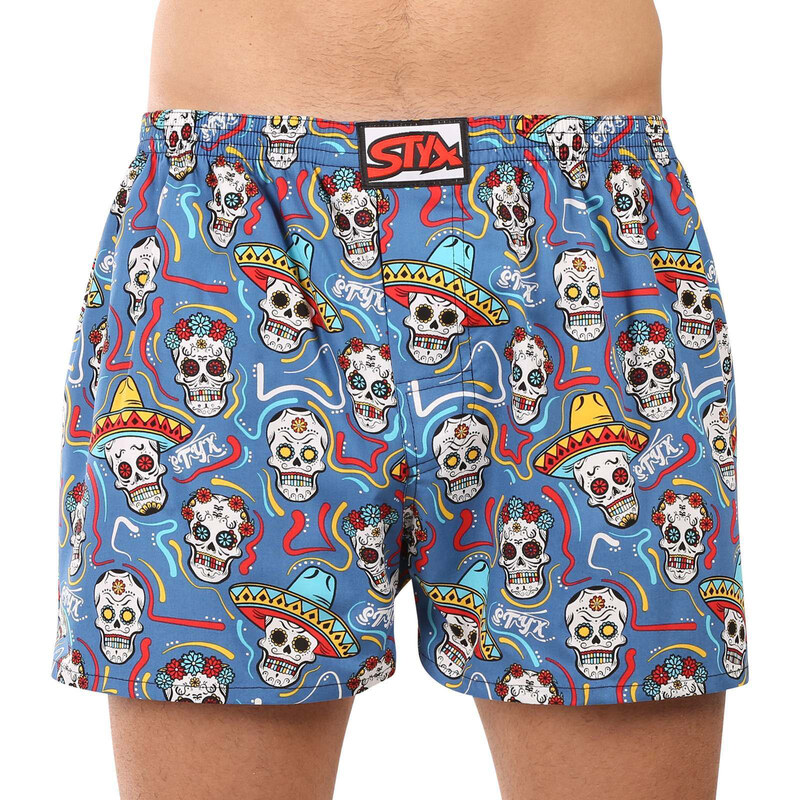 Pánské trenky Styx art klasická guma nadrozměr lebky (E1856)