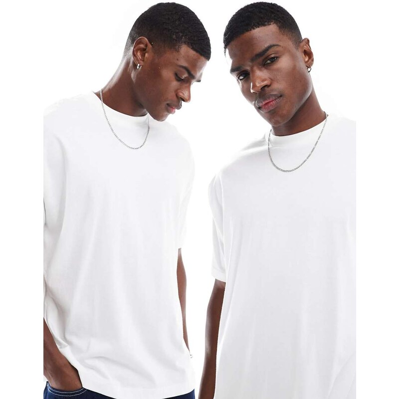 ASOS DESIGN Essentials 2 pack oversized t-shirts in white