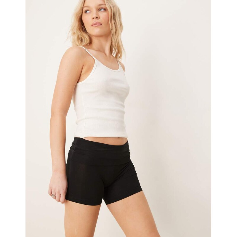 Miss Selfridge fold over short in black 109835645