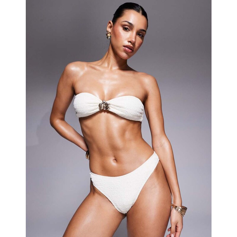 South Beach crinkle bikini bottom in cream-Neutral 106618441