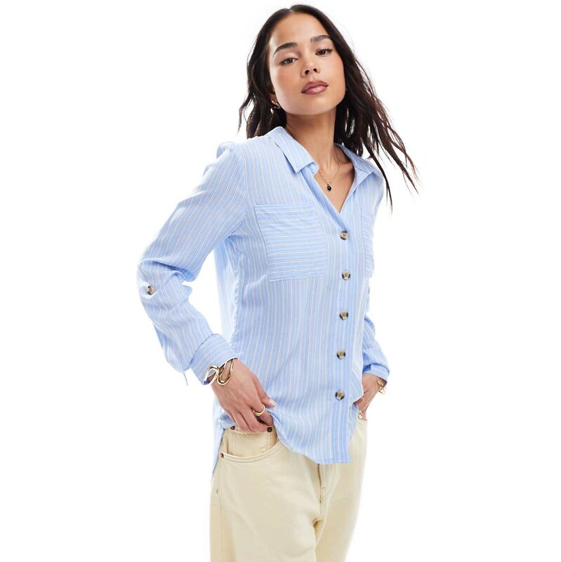 ONLY long sleeve shirt in blue stripes 105105043