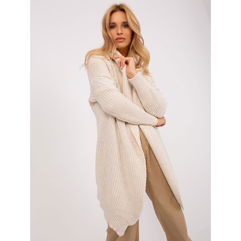 BASIC Světle béžový pletený kardigan -light beige Béžová