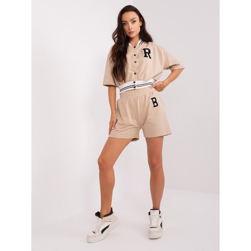 BASIC Béžová krátká souprava -beige 86286236