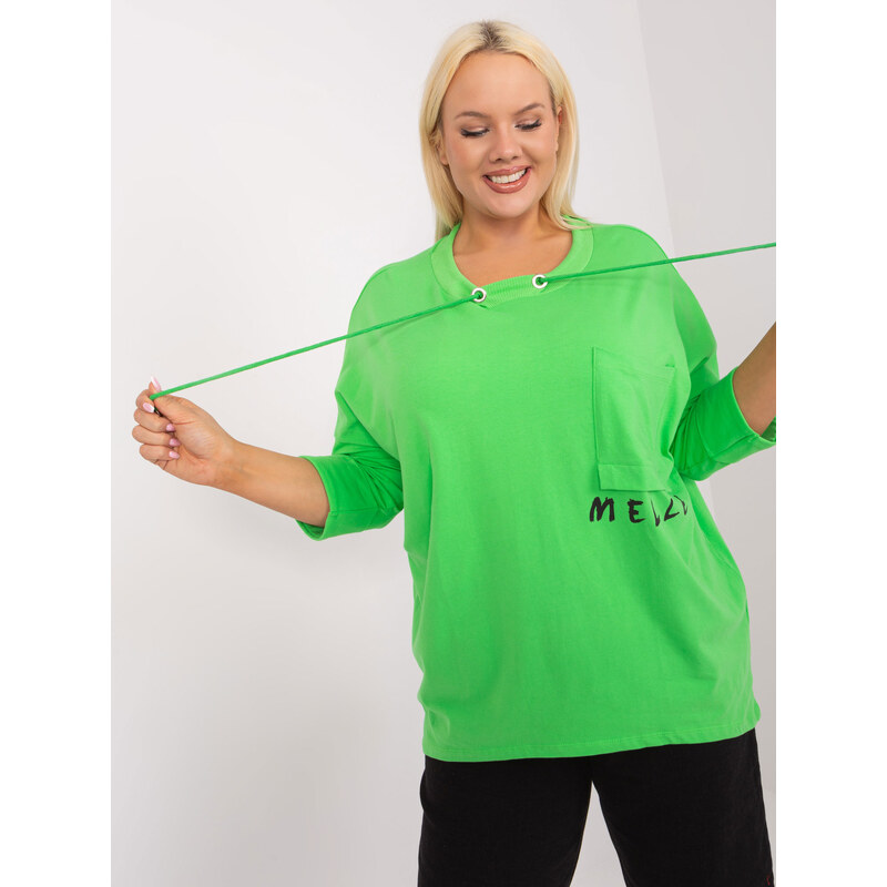 MELLE Zelená halenka s kapsou RV-BZ-14002.44-light green